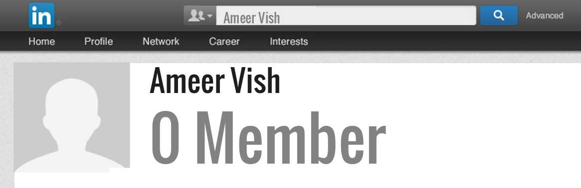 Ameer Vish linkedin profile