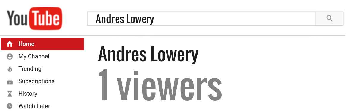 Andres Lowery youtube subscribers