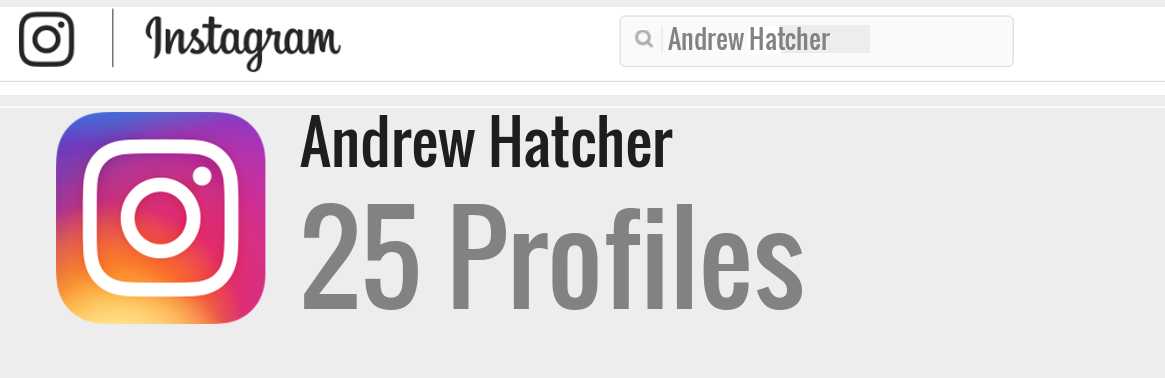 Andrew Hatcher instagram account