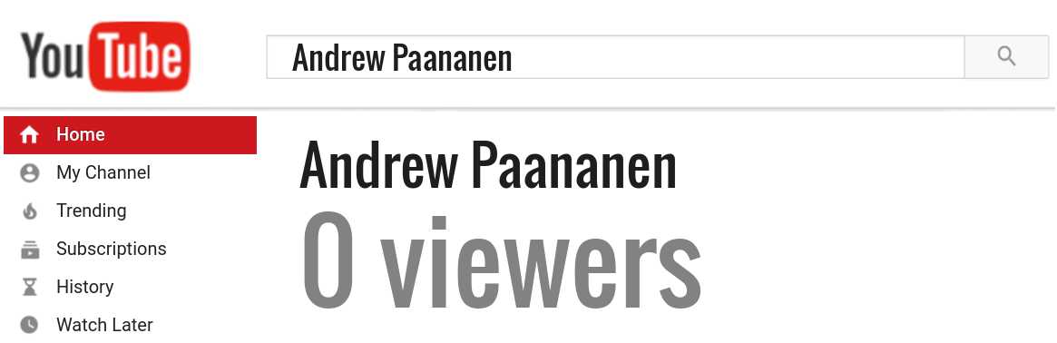 Andrew Paananen youtube subscribers