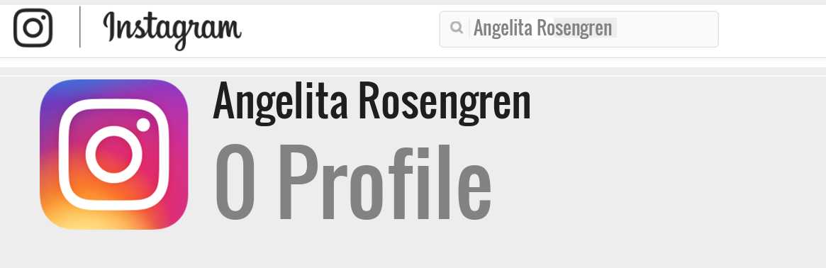 Angelita Rosengren instagram account