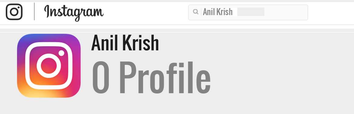 Anil Krish instagram account