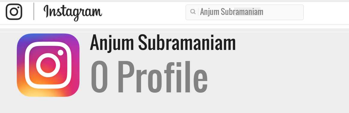 Anjum Subramaniam instagram account
