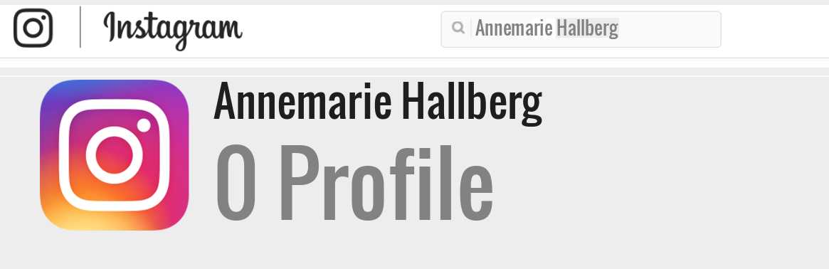 Annemarie Hallberg instagram account