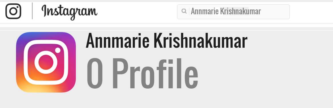 Annmarie Krishnakumar instagram account