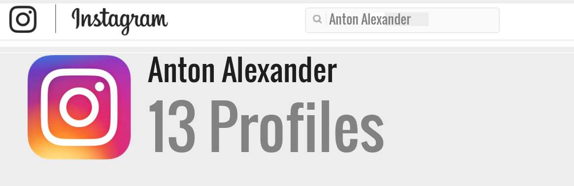 Anton Alexander instagram account