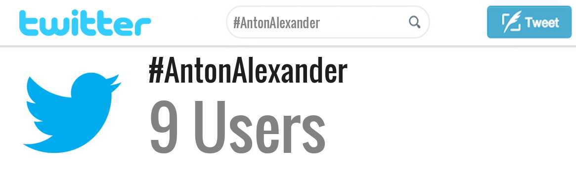 Anton Alexander twitter account