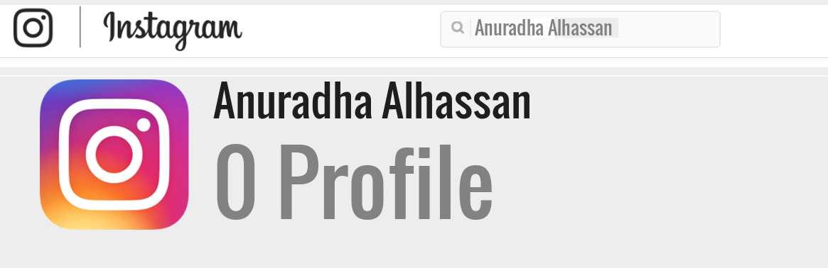 Anuradha Alhassan instagram account