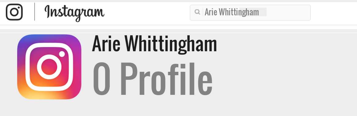 Arie Whittingham instagram account
