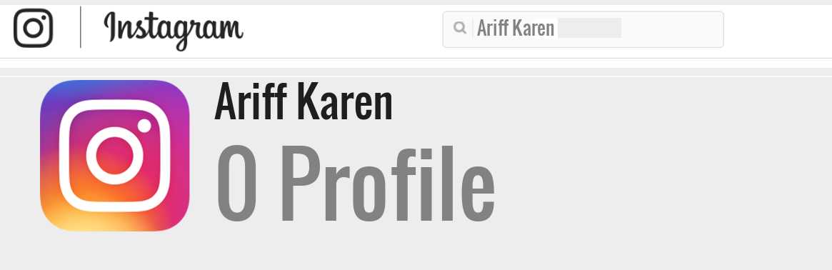 Ariff Karen instagram account
