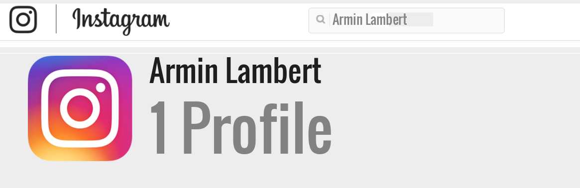Armin Lambert instagram account