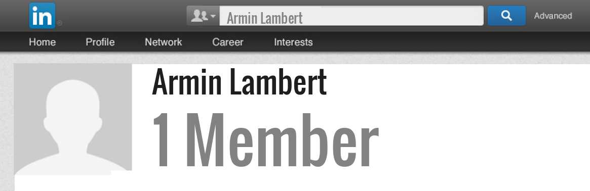 Armin Lambert linkedin profile