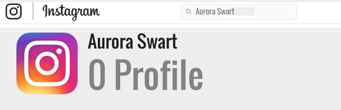 Aurora Swart instagram account