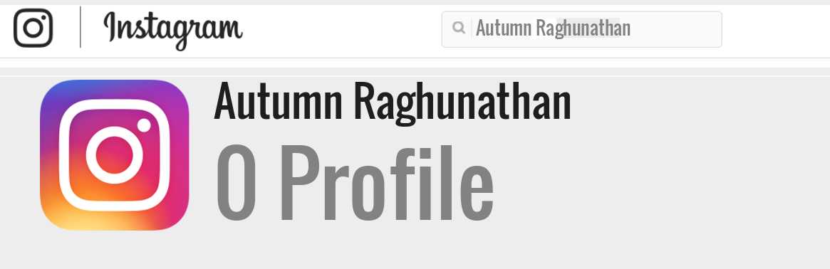 Autumn Raghunathan instagram account