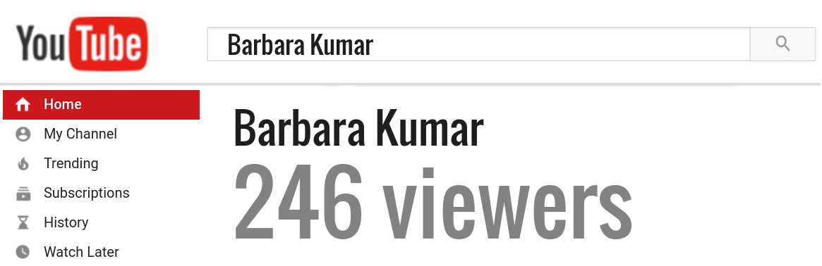 Barbara Kumar youtube subscribers