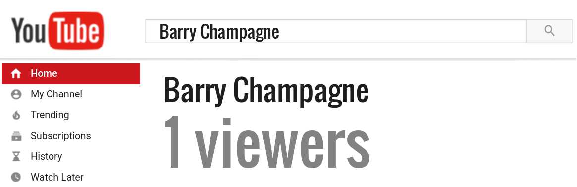 Barry Champagne youtube subscribers