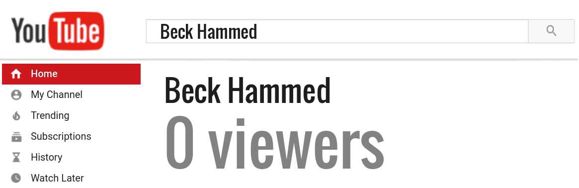 Beck Hammed youtube subscribers