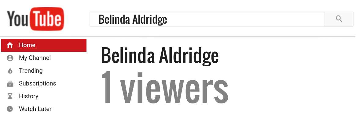 Belinda Aldridge youtube subscribers