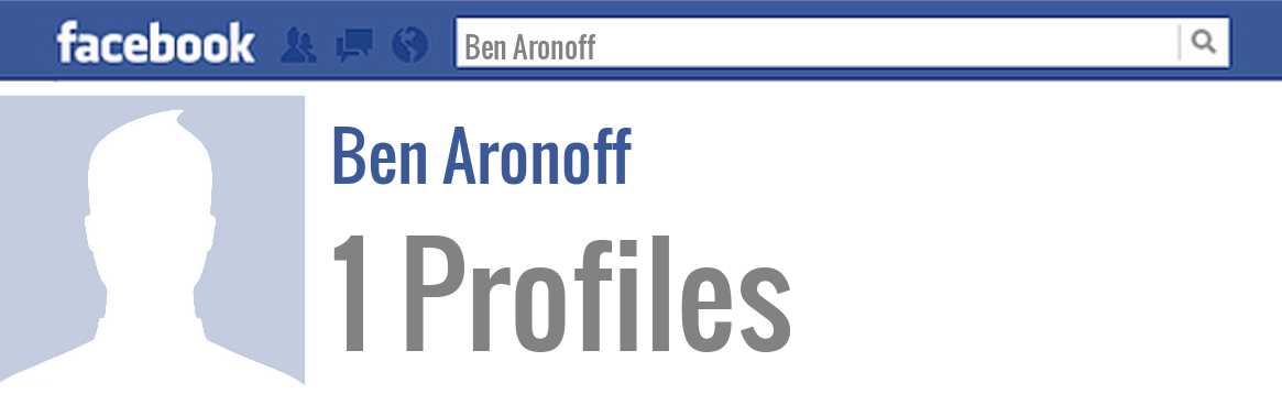 Ben Aronoff facebook profiles
