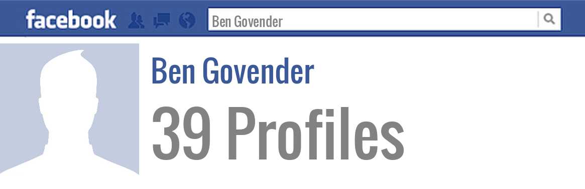 Ben Govender facebook profiles