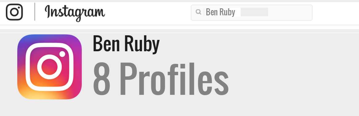 Ben Ruby instagram account