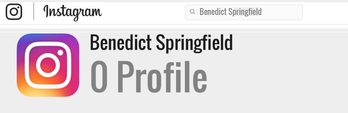 Benedict Springfield instagram account