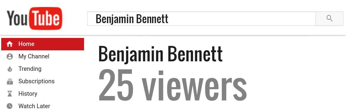 Benjamin Bennett youtube subscribers