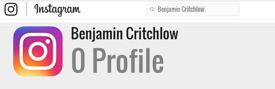 Benjamin Critchlow instagram account