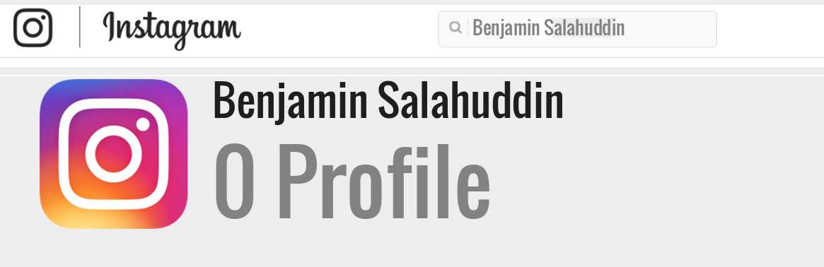 Benjamin Salahuddin instagram account