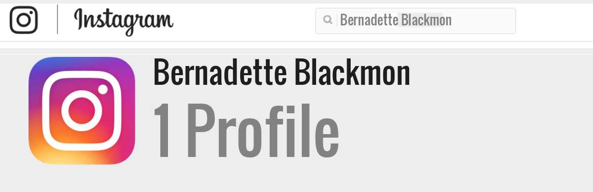 Bernadette Blackmon instagram account