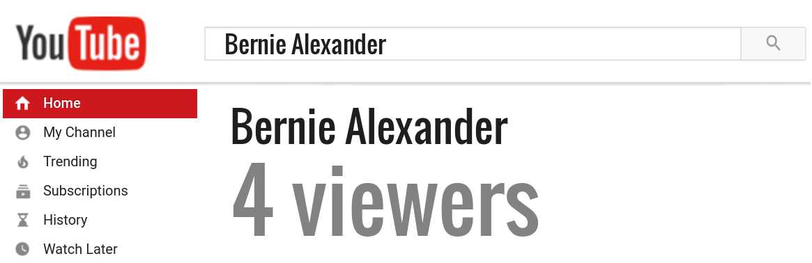 Bernie Alexander youtube subscribers