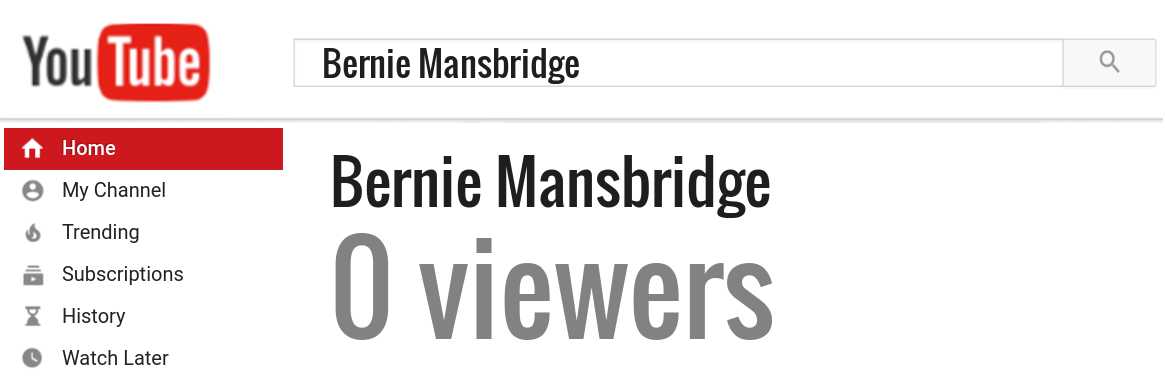 Bernie Mansbridge youtube subscribers