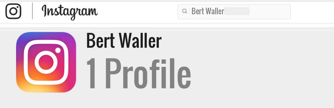 Bert Waller instagram account