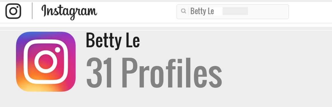 Betty Le instagram account