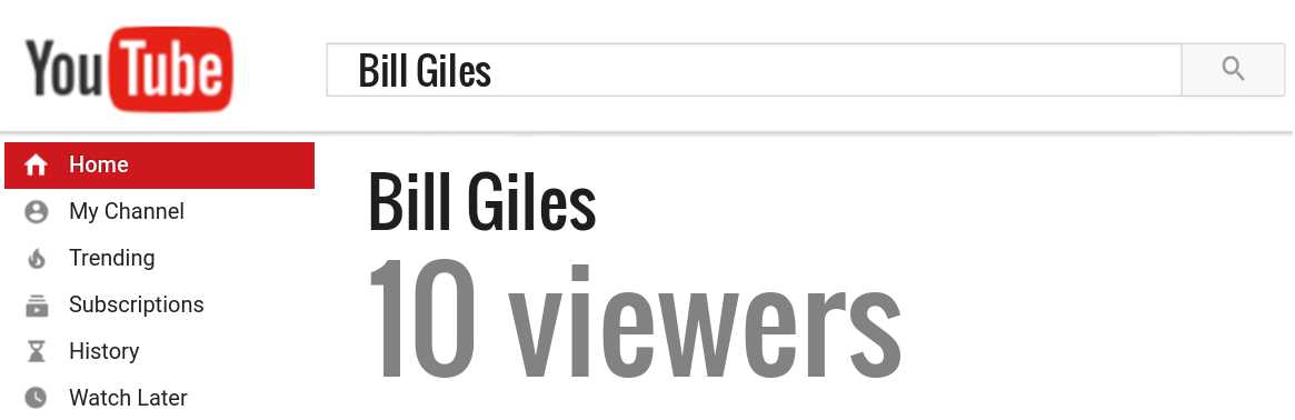 Bill Giles youtube subscribers