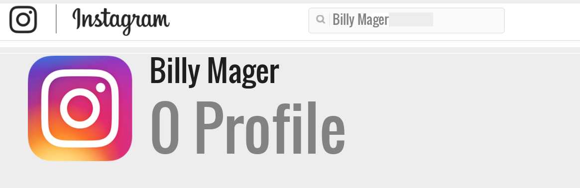 Billy Mager instagram account