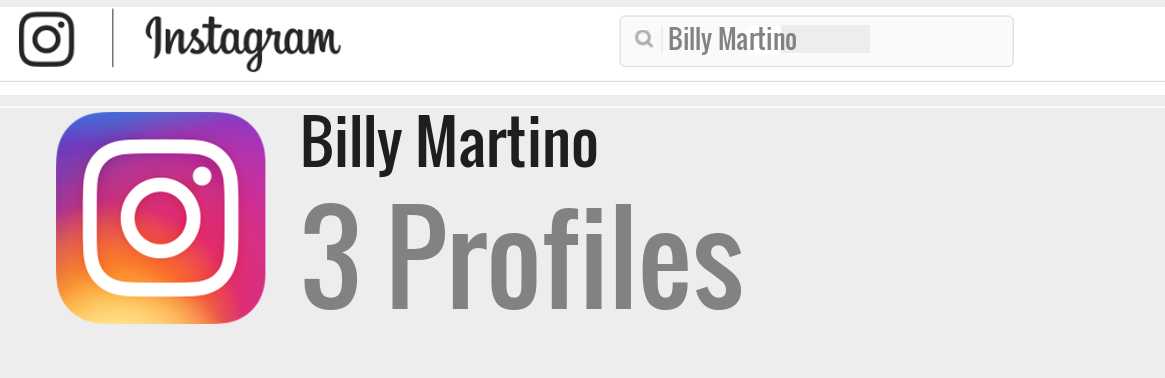 Billy Martino instagram account