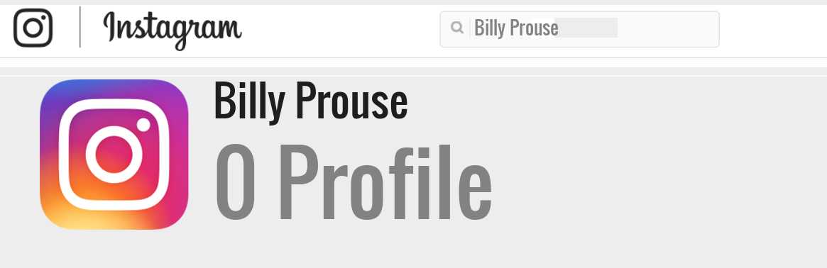 Billy Prouse instagram account