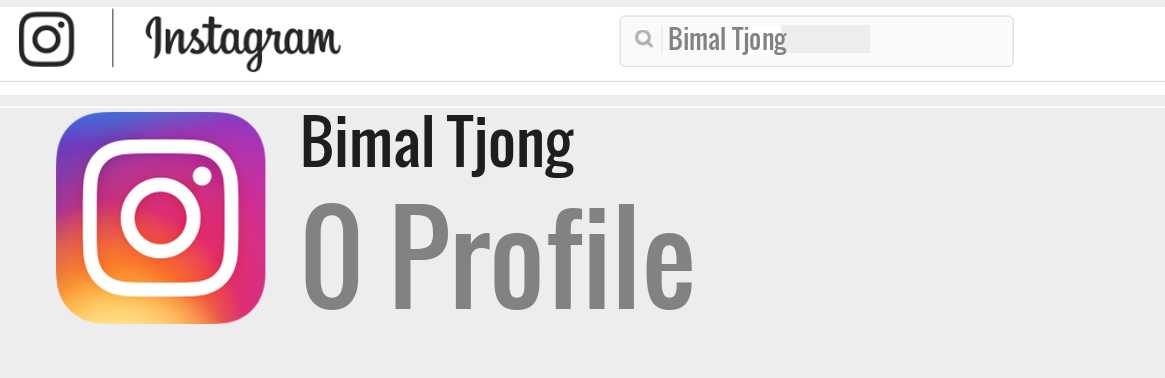 Bimal Tjong instagram account