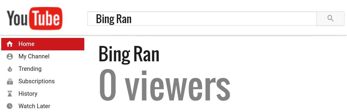 Bing Ran youtube subscribers