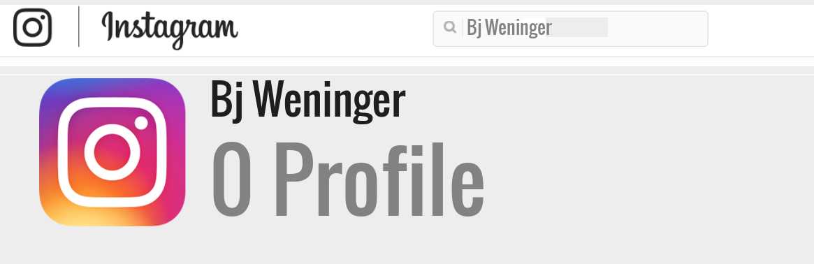 Bj Weninger instagram account