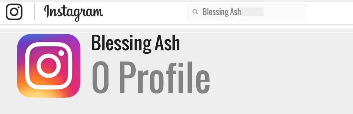 Blessing Ash instagram account
