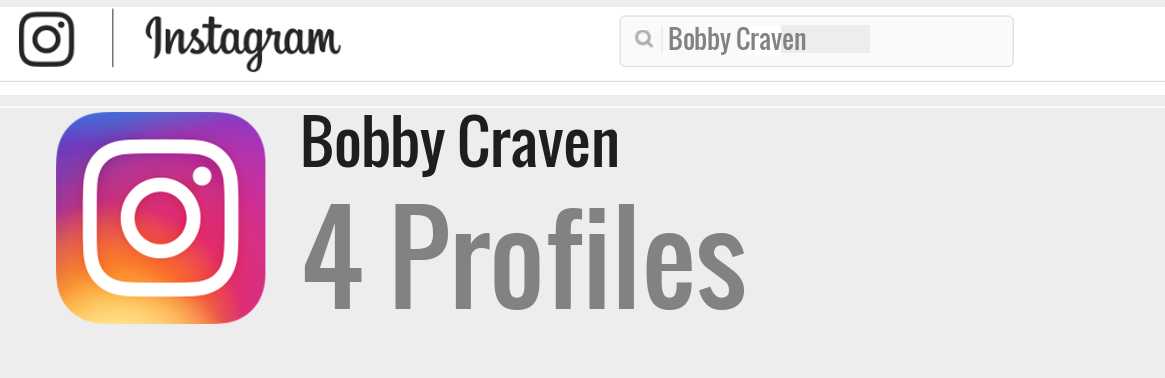Bobby Craven instagram account