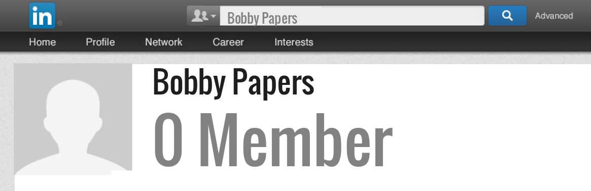 Bobby Papers linkedin profile