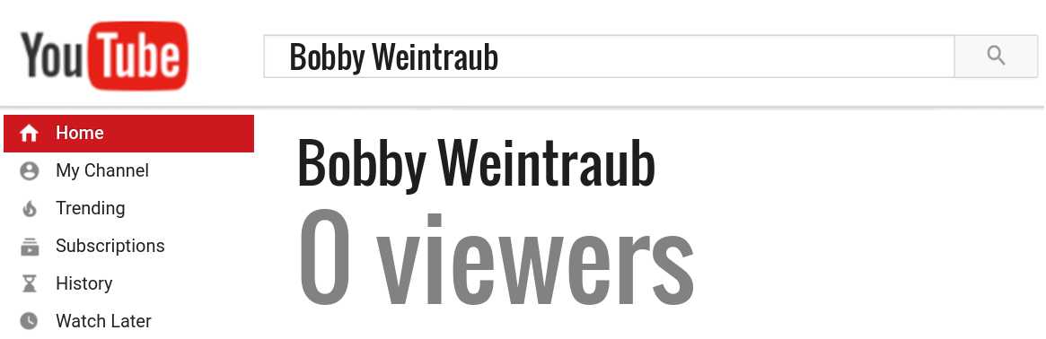 Bobby Weintraub youtube subscribers