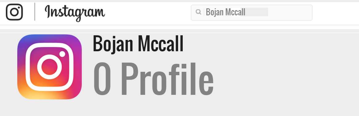 Bojan Mccall instagram account