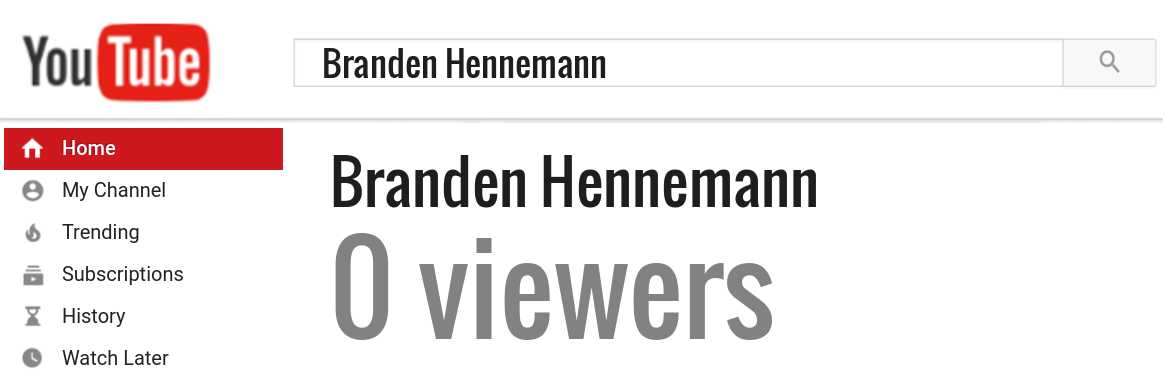Branden Hennemann youtube subscribers