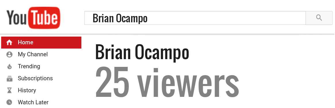 Brian Ocampo youtube subscribers