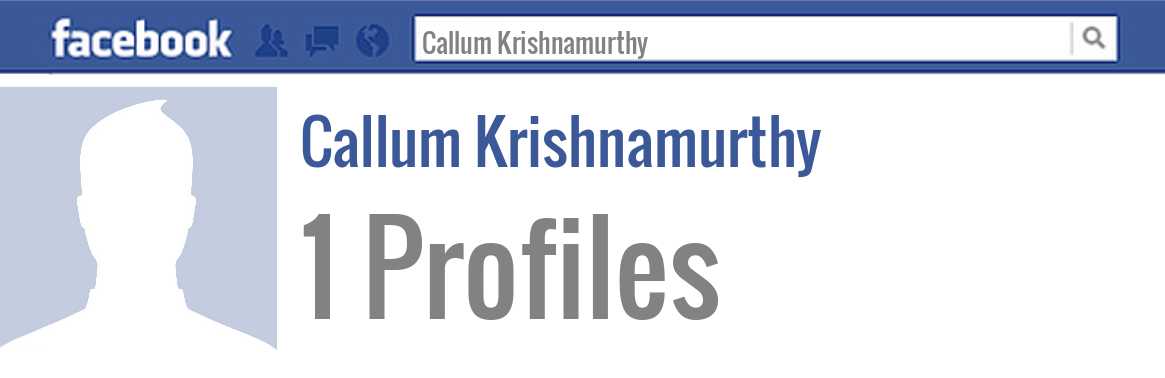 Callum Krishnamurthy facebook profiles