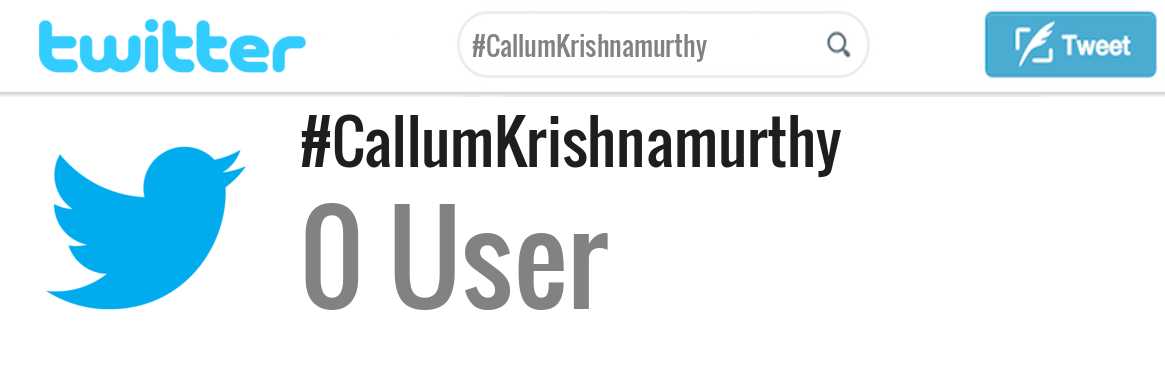 Callum Krishnamurthy twitter account